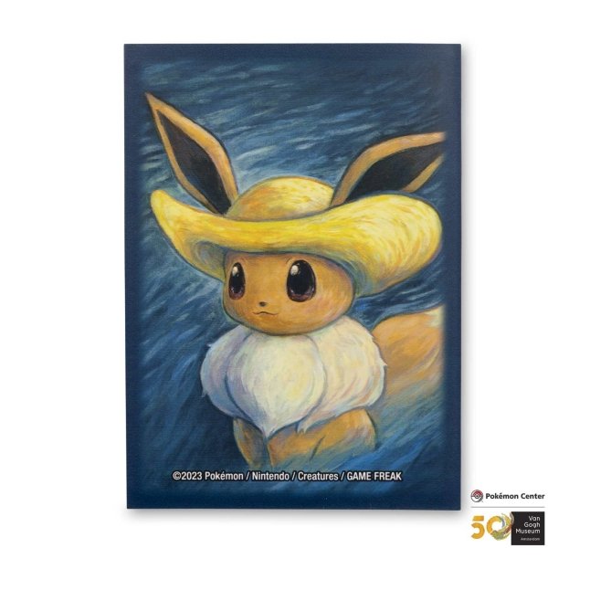 Card Sleeves - Eevee Inspired by Self-Portrait with Straw Hat Card (Pokemon Center × Van Gogh Museum) | Devastation Store