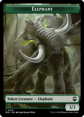 Elephant (Ripple Foil) // Beast (0016) Double-Sided Token [Modern Horizons 3 Commander Tokens] | Devastation Store