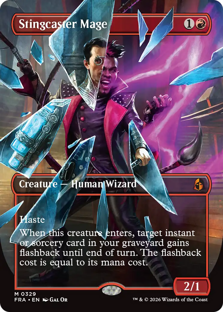 Stingcaster Mage (Borderless) (Facet Foil) [Reality Fracture] | Devastation Store