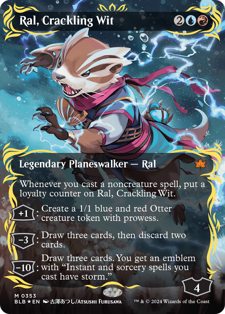 Ral, Crackling Wit (Borderless) (Raised Foil) [Bloomburrow] | Devastation Store