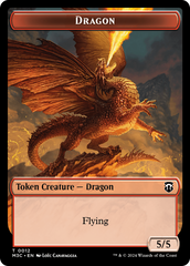 Dragon (Ripple Foil) // Treasure Double-Sided Token [Modern Horizons 3 Commander Tokens] | Devastation Store