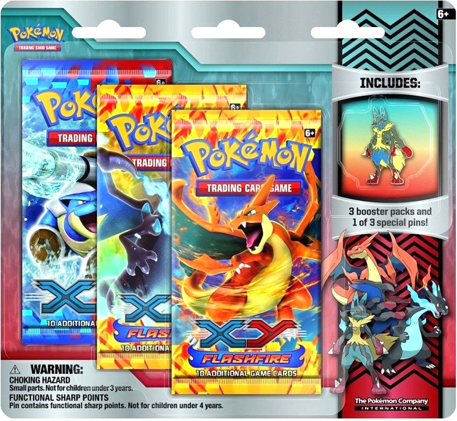 XY: Flashfire - Collector's Pin 3-Pack Blister (Mega Lucario) | Devastation Store