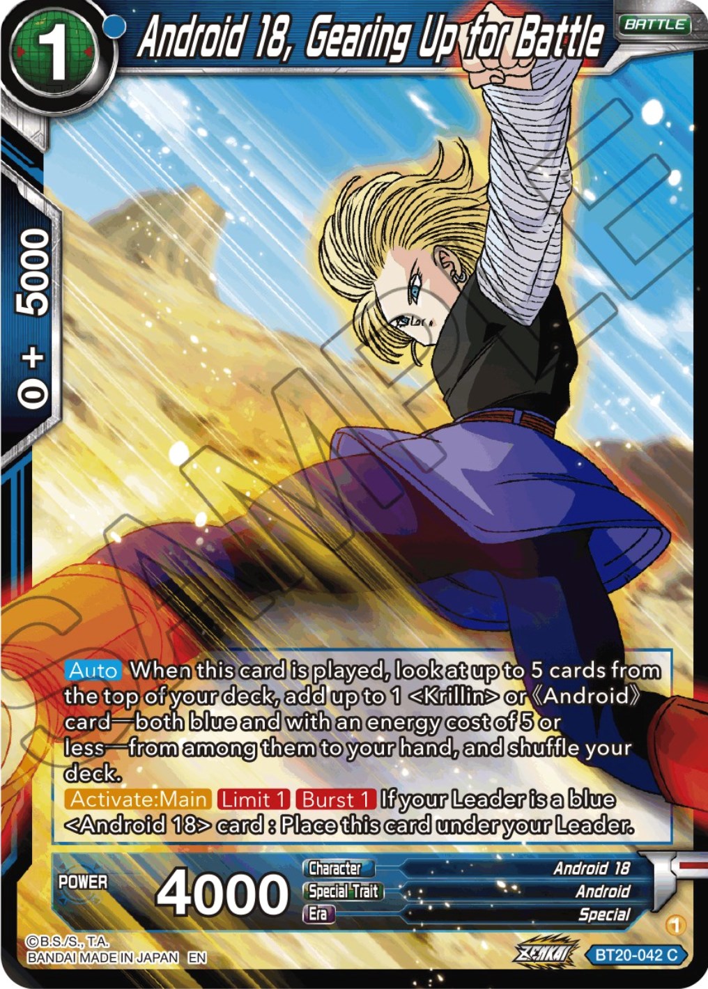 Android 18, Gearing Up for Battle (BT20-042) [Power Absorbed] | Devastation Store