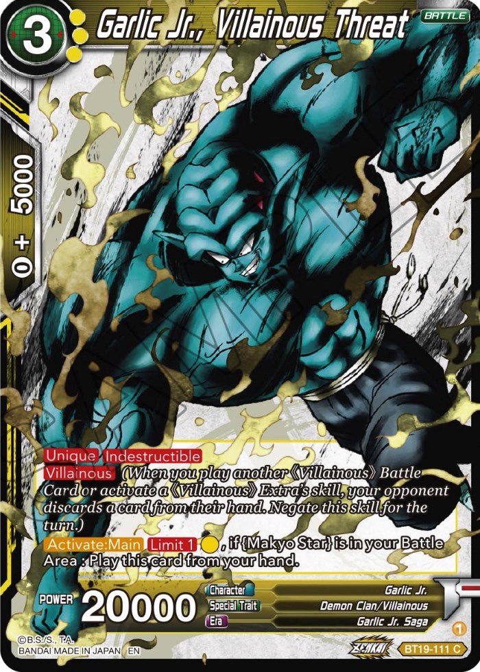 Garlic Jr., Villainous Threat (BT19-111) [Fighter's Ambition] | Devastation Store