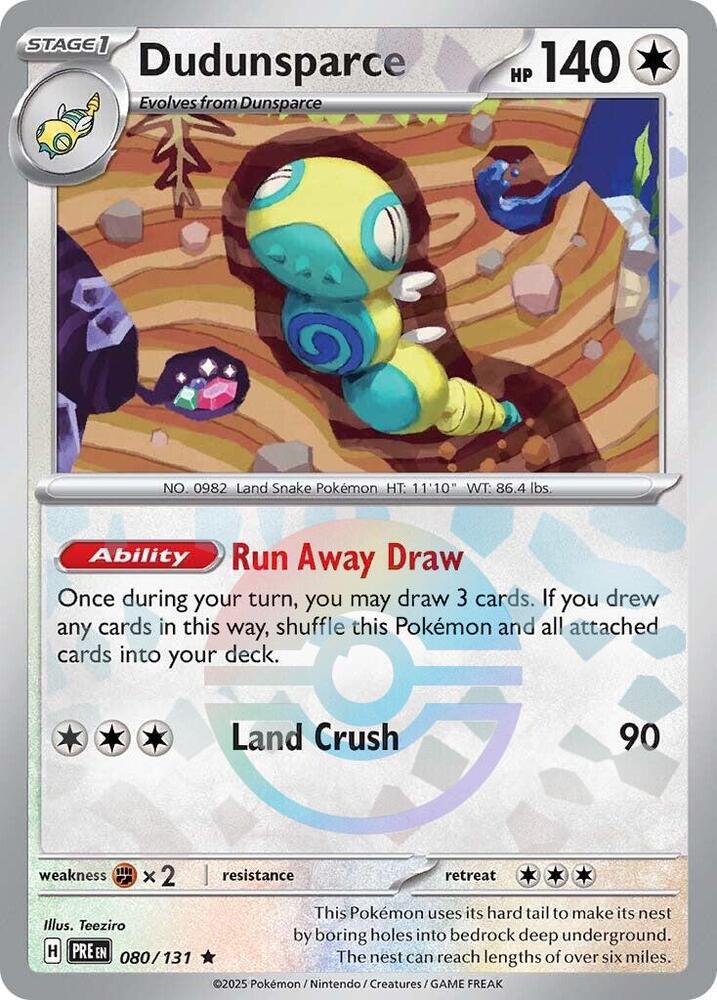 Dudunsparce (080/131) (Poke Ball Pattern) [Scarlet & Violet: Prismatic Evolutions] | Devastation Store