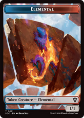 Elemental (0021) // Phyrexian Myr Double-Sided Token [Secrets of Strixhaven Commander Tokens] | Devastation Store