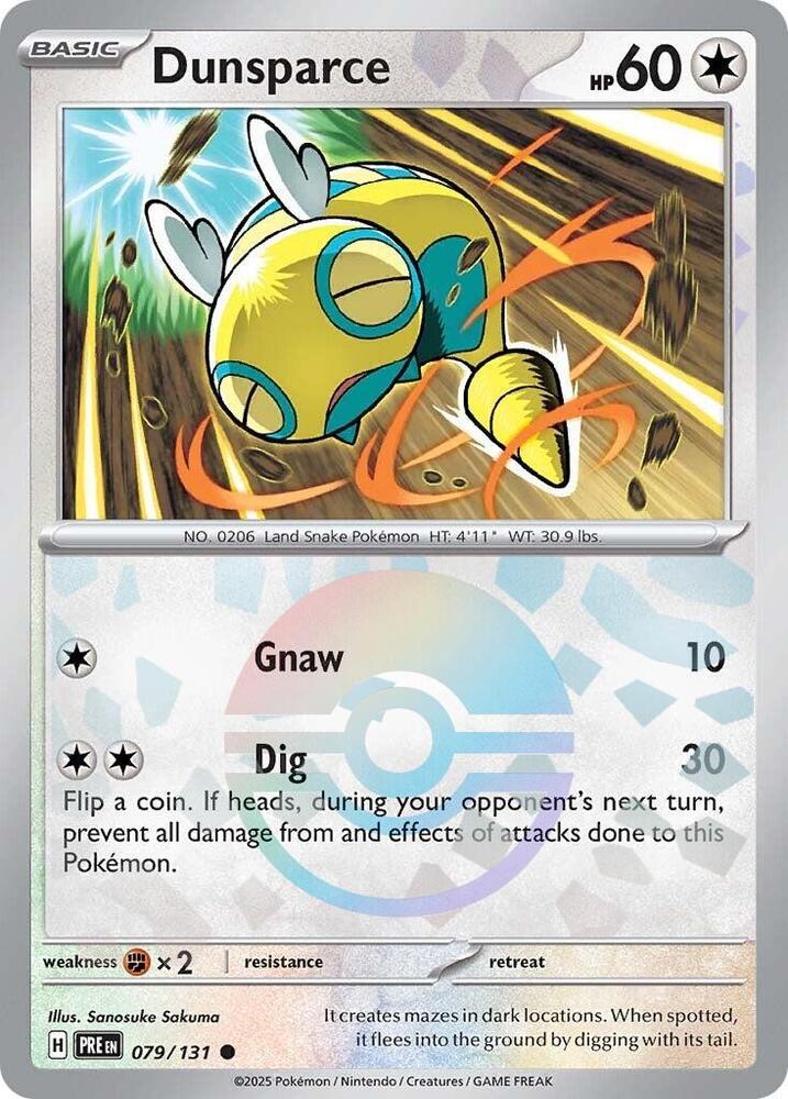 Dunsparce (079/131) (Poke Ball Pattern) [Scarlet & Violet: Prismatic Evolutions] | Devastation Store