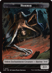 Horror // Glimmer Double-Sided Token [Duskmourn: House of Horror Tokens] | Devastation Store