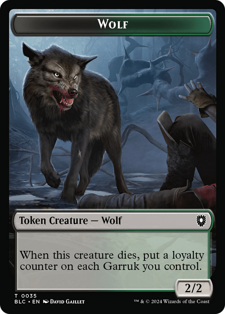 Human Soldier // Wolf (035) Double-Sided Token [Bloomburrow Commander Tokens] | Devastation Store