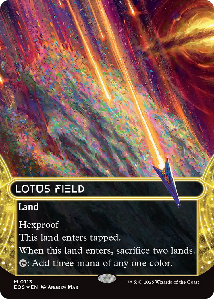 Lotus Field (0113) (Borderless) (Galaxy Foil) [Edge of Eternities: Stellar Sights] | Devastation Store