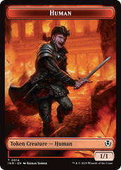 Human (0014) // Emblem - Chandra, Dressed to Kill Double-Sided Token [Innistrad Remastered Tokens] | Devastation Store