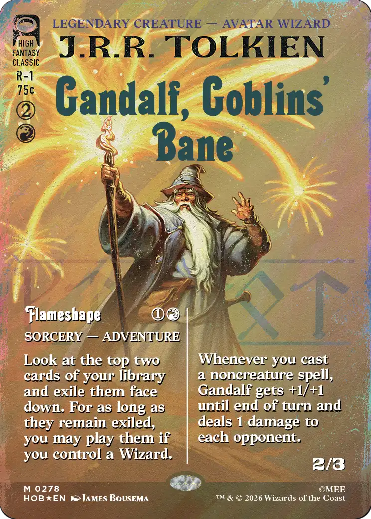 Gandalf, Goblins' Bane (Borderless) (Surge Foil) [The Hobbit] | Devastation Store