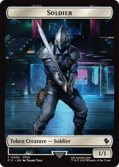 Soldier // Rebel Double-Sided Token (Surge Foil) [FINAL FANTASY Commander Tokens] | Devastation Store