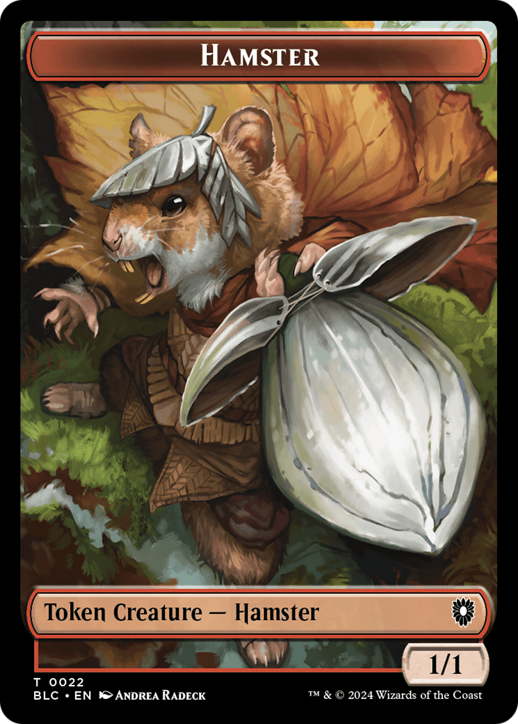 Hamster // Saproling Double-Sided Token [Bloomburrow Commander Tokens] | Devastation Store