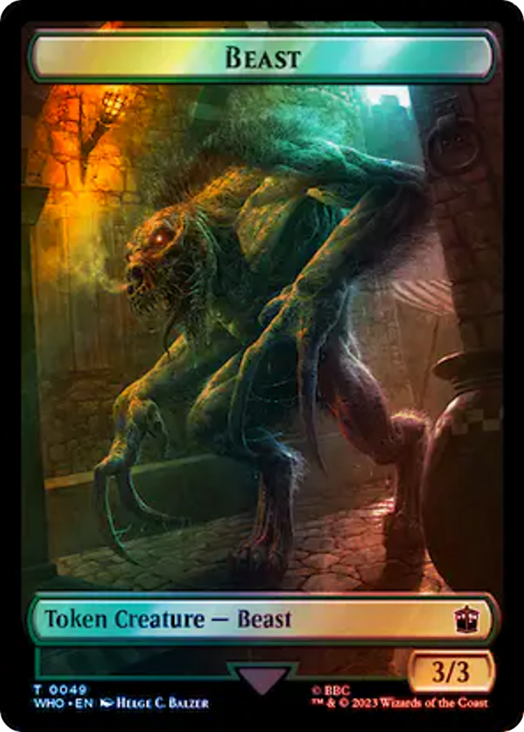 Warrior // Beast (0049) Double-Sided Token (Surge Foil) [Doctor Who Tokens] | Devastation Store