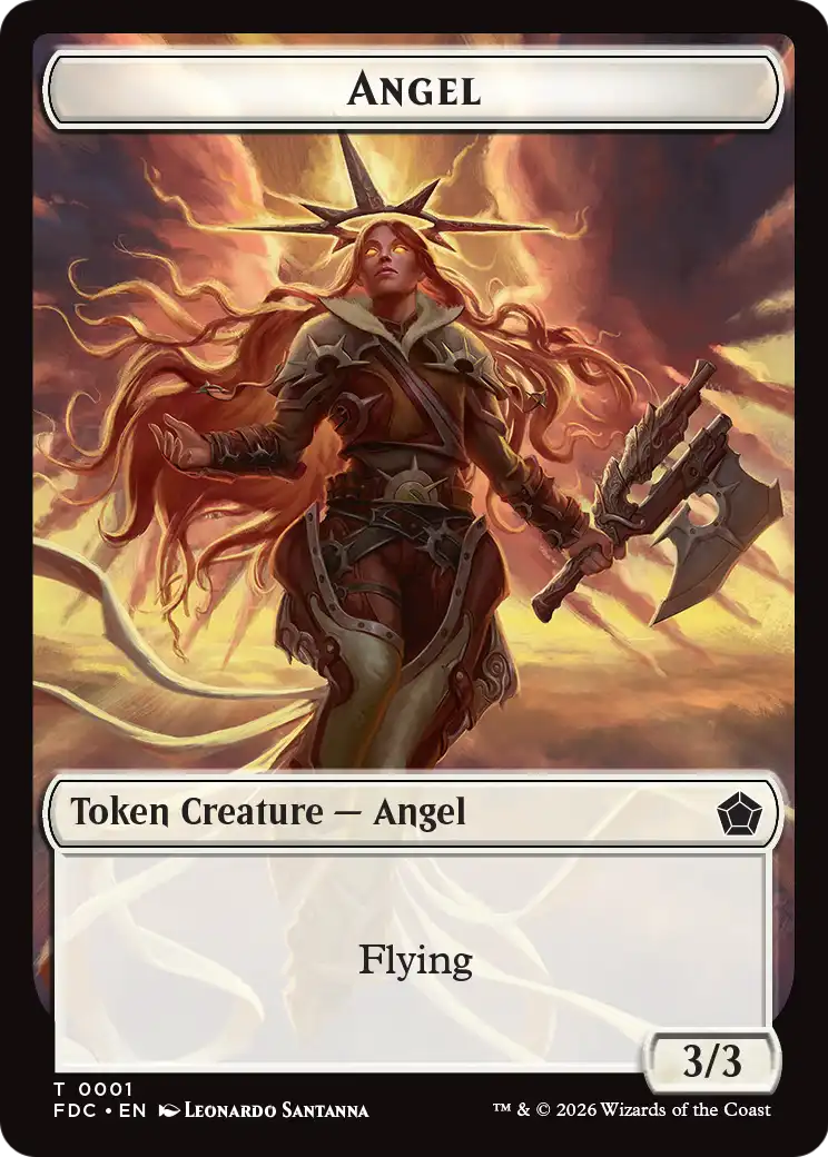 Angel (0001) // Angel (0002) Double-Sided Token [Foundations Commander Tokens] | Devastation Store