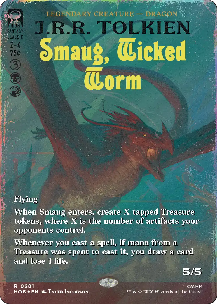 Smaug, Wicked Worm (Borderless) (Surge Foil) [The Hobbit] | Devastation Store