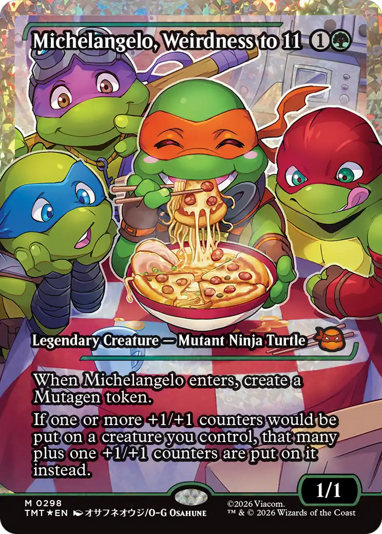 Michelangelo, Weirdness to 11 (Showcase) (Fracture Foil) [Teenage Mutant Ninja Turtles] | Devastation Store
