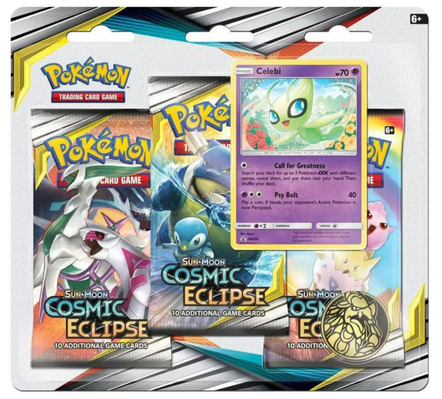 Sun & Moon: Cosmic Eclipse - 3-Pack Blister (Celebi) | Devastation Store