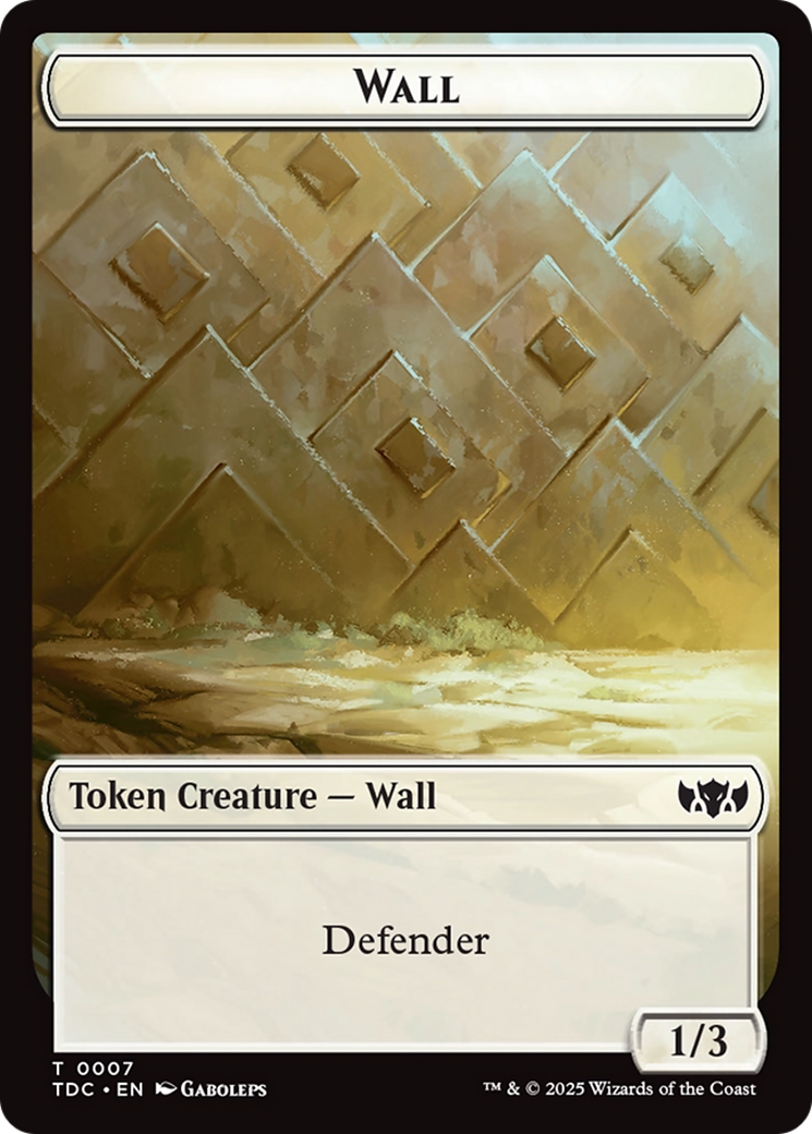 Wall // Spider Double-Sided Token [Tarkir: Dragonstorm Commander Tokens] | Devastation Store