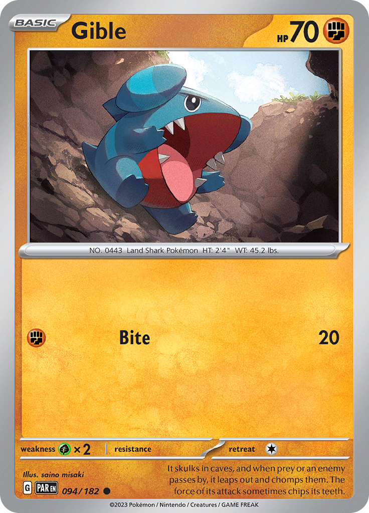 Gible (094/182) [Scarlet & Violet: Paradox Rift] | Devastation Store