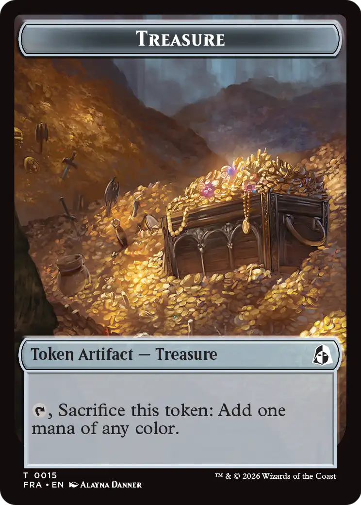 Dragon // Treasure Double-Sided Token [Reality Fracture Tokens] | Devastation Store