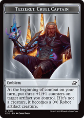 Robot // Emblem - Tezzeret, Cruel Captain Double-Sided Token [Edge of Eternities Tokens] | Devastation Store