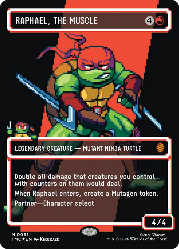 Raphael, the Muscle (0091) (Borderless) (Surge Foil) [Teenage Mutant Ninja Turtles Commander] | Devastation Store