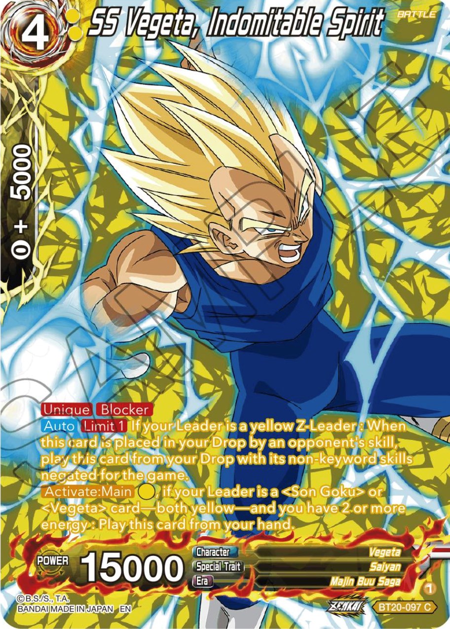 SS Vegeta, Indomitable Spirit (Silver Foil) (BT20-097) [Power Absorbed] | Devastation Store