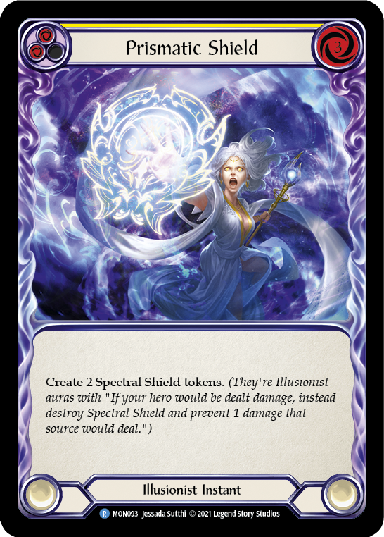 Prismatic Shield (Yellow) (Rainbow Foil) [MON093-RF] 1st Edition Rainbow Foil - Devastation Store | Devastation Store