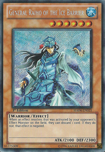 General Raiho of the Ice Barrier [HA04-EN025] Secret Rare | Devastation Store