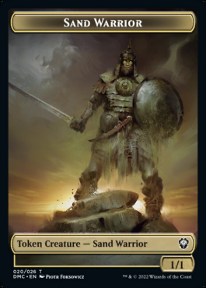 Phyrexian // Sand Warrior Double-sided Token [Dominaria United Tokens] | Devastation Store