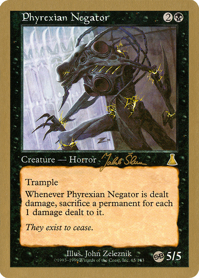 Phyrexian Negator (Jakub Slemr) (SB) [World Championship Decks 1999] | Devastation Store