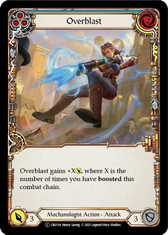 Overblast (Blue) (Rainbow Foil) [CRU114-RF] Unlimited Rainbow Foil | Devastation Store