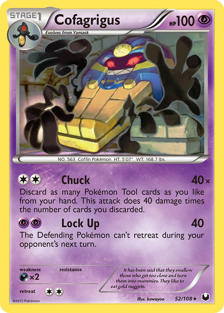 Cofagrigus (52/108) (Cracked Ice Holo) (Theme Deck Exclusive) [Black & White: Dark Explorers] | Devastation Store