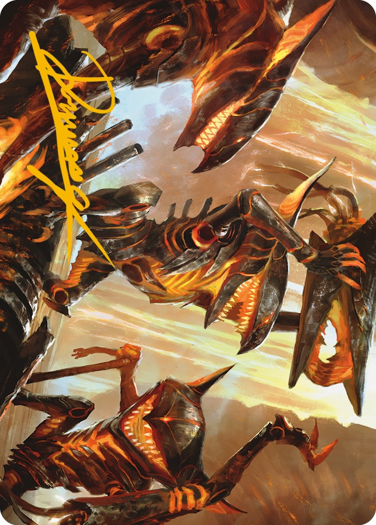 Gleeful Demolition Art Card (Gold-Stamped Signature) [Phyrexia: All Will Be One Art Series] | Devastation Store