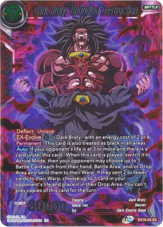 Dark Broly, Unbridled Destruction [EX16-03] | Devastation Store