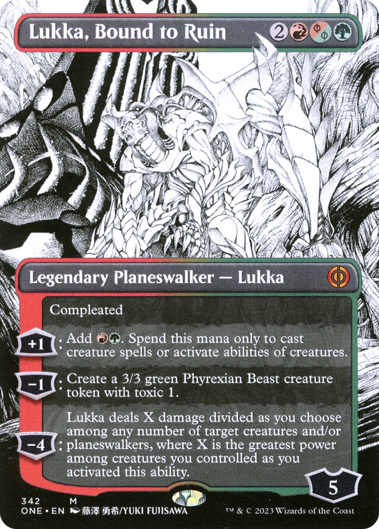 Lukka, Bound to Ruin (Borderless Manga) [Phyrexia: All Will Be One] | Devastation Store