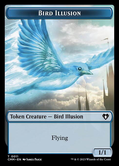 Zombie (0019) // Bird Illusion Double-Sided Token [Commander Masters Tokens] | Devastation Store