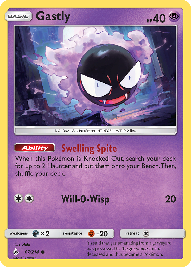 Gastly (67/214) [Sun & Moon: Unbroken Bonds] | Devastation Store