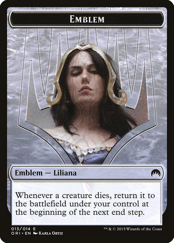 Liliana, Defiant Necromancer Emblem [Magic Origins Tokens] | Devastation Store