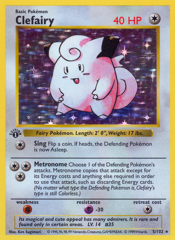 Clefairy (5/102) (Shadowless) [Base Set 1st Edition] | Devastation Store