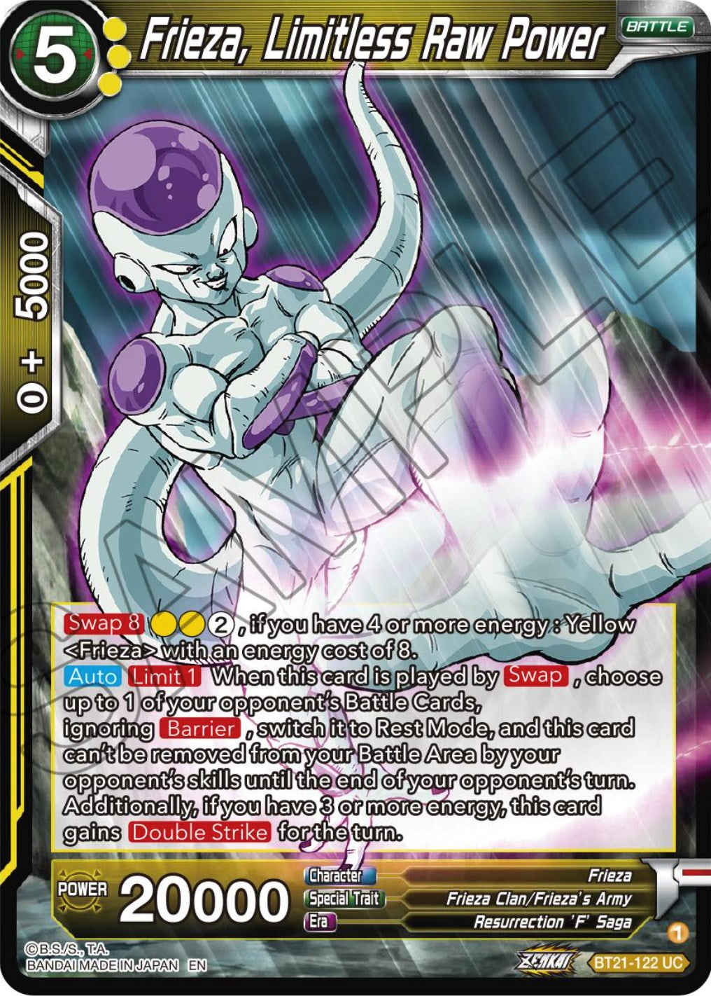 Frieza, Limitless Raw Power (BT21-122) [Wild Resurgence] | Devastation Store