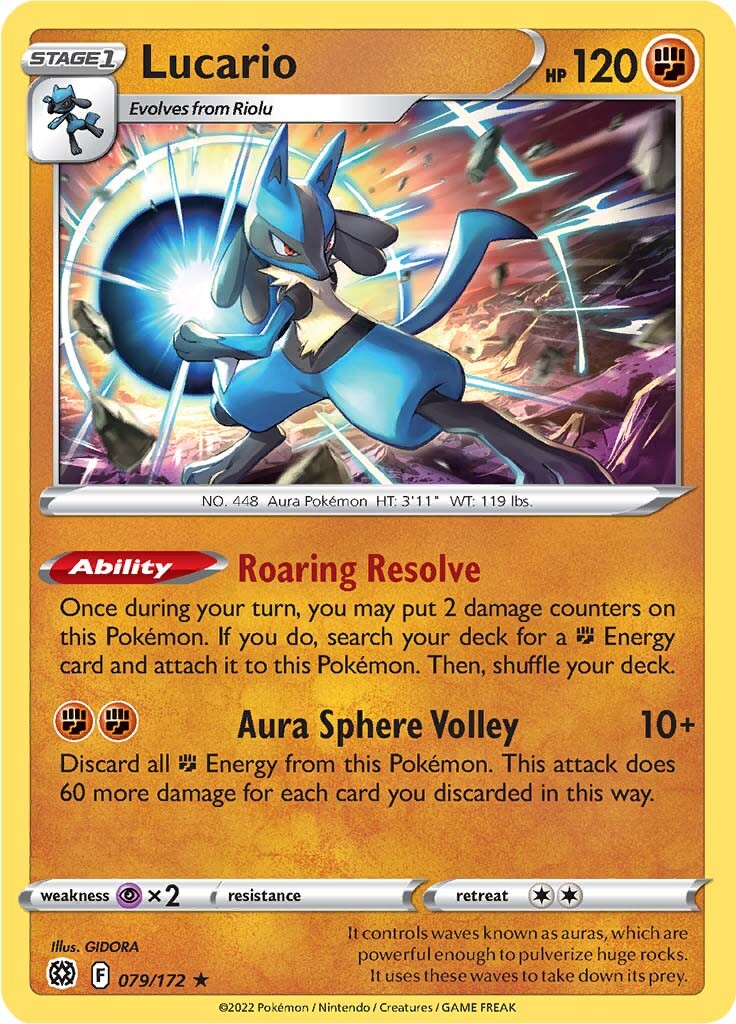 Lucario (079/172) (Theme Deck Exclusive) [Sword & Shield: Brilliant Stars] | Devastation Store