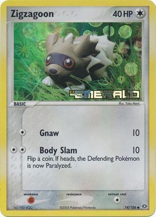 Zigzagoon (74/106) (Stamped) [EX: Emerald] | Devastation Store