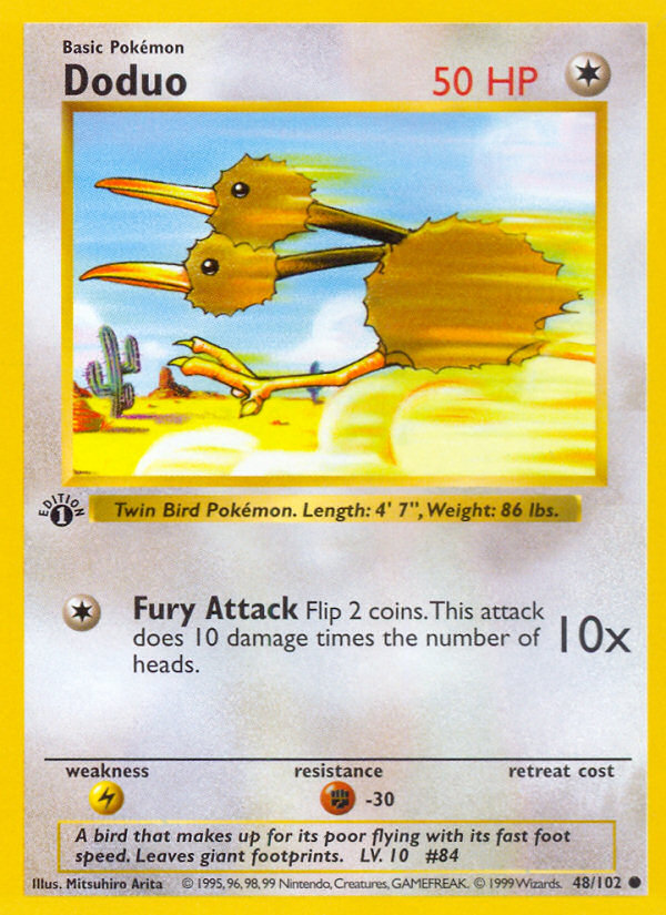 Doduo (48/102) (Shadowless) [Base Set 1st Edition] | Devastation Store