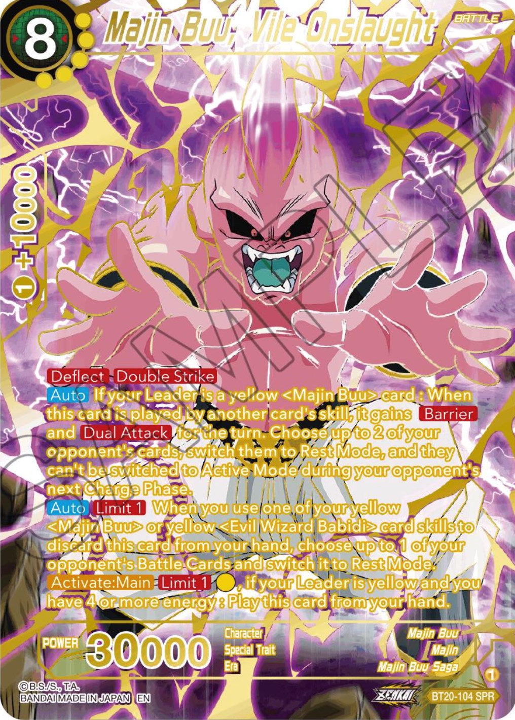 Majin Buu, Vile Onslaught (SPR) (BT20-104) [Power Absorbed] | Devastation Store