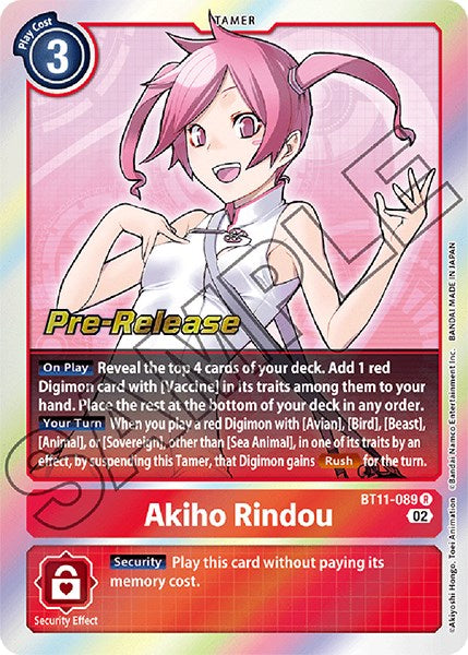 Akiho Rindou [BT11-089] [Dimensional Phase Pre-Release Promos] | Devastation Store