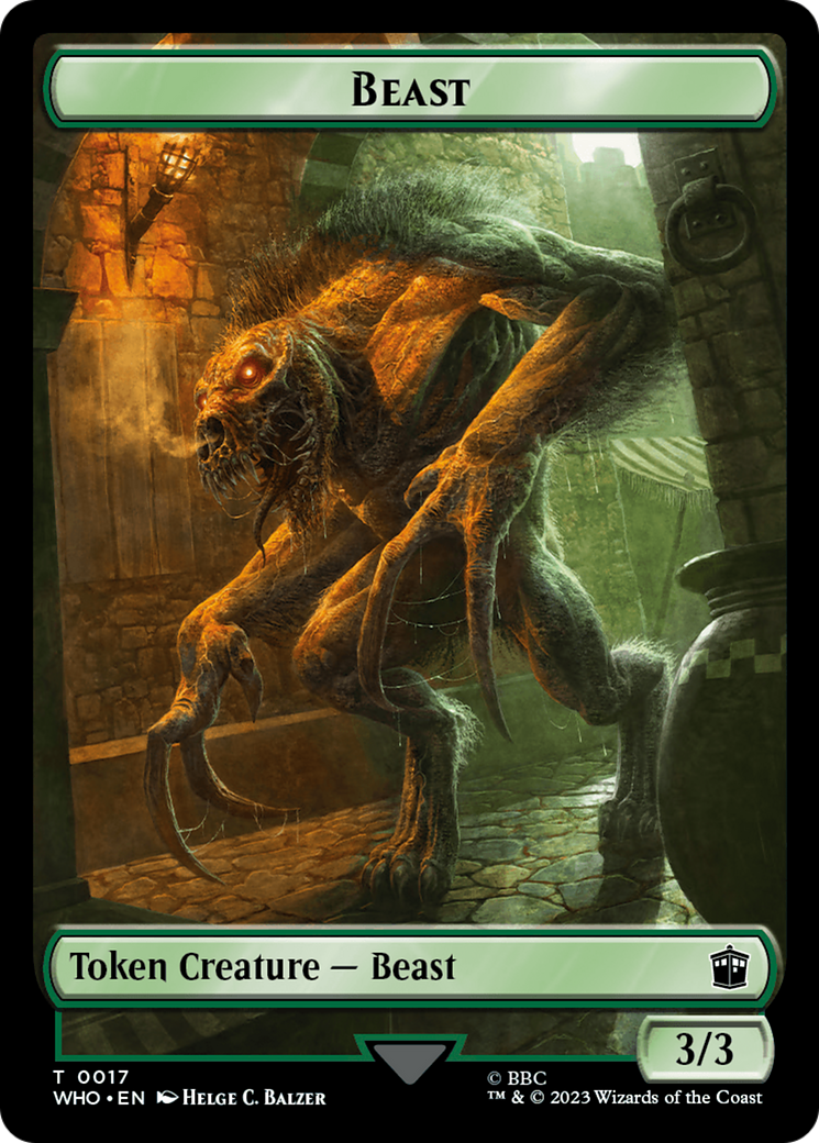 Human Rogue // Beast Double-Sided Token [Doctor Who Tokens] | Devastation Store