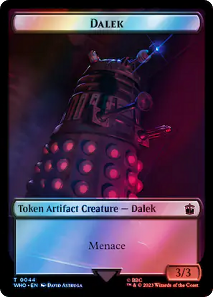 Dalek // Dinosaur Double-Sided Token (Surge Foil) [Doctor Who Tokens] | Devastation Store